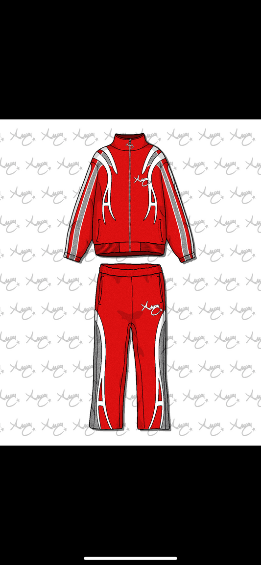 AmoryUs Red Tracksuits